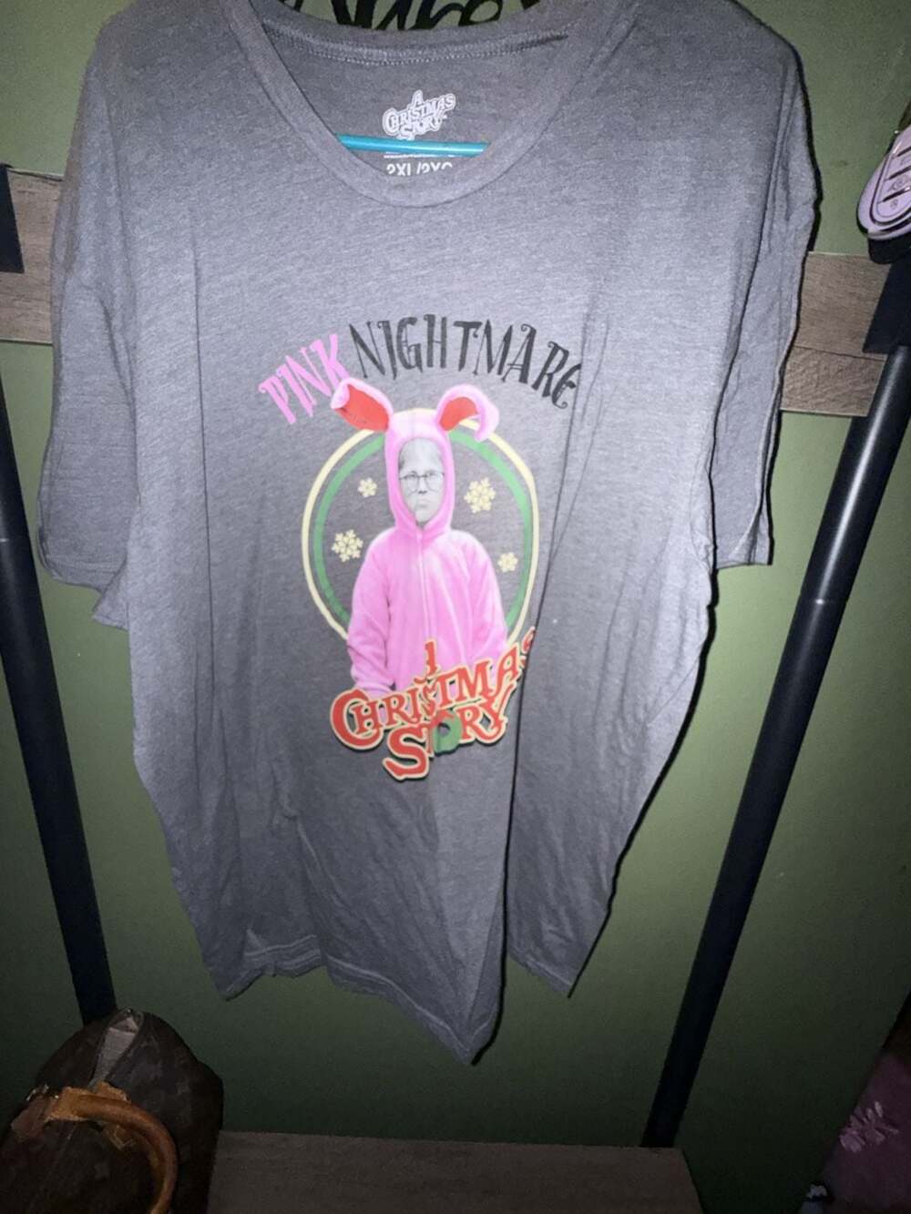 A Christmas Story Pink Nightmare T-Shirt Size 2XL/2XG Grey